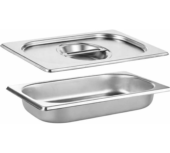 Изображение товара Гастроемкость ТТ-Урал GN 1/4-40 мм с крышкой, нержавеющая сталь УТ-00021201+крышка