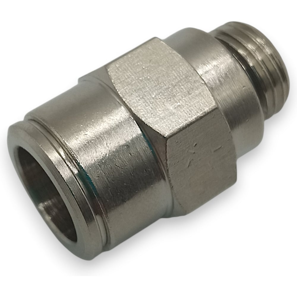 Изображение товара Цанговый фитинг прямой Контактная Механика G1/4 12мм никелированная латунь