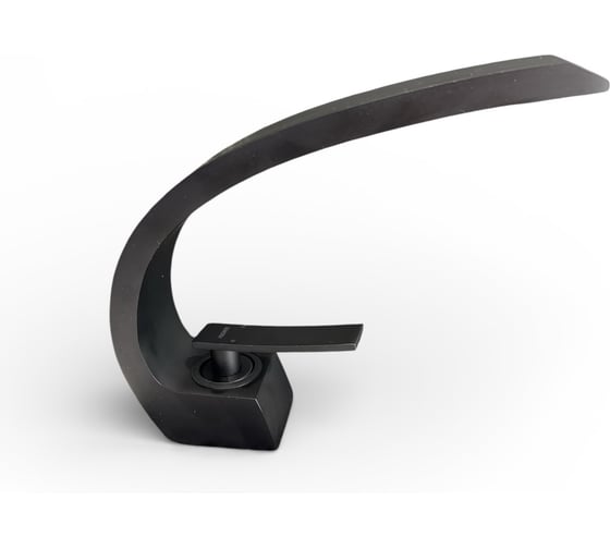 Изображение товара Смеситель для раковины ALOUTE высота 200 мм, цвет черный матовый, рычажное управление. Монтаж на одно отверстие, на гайке. С аэратором. A00701H