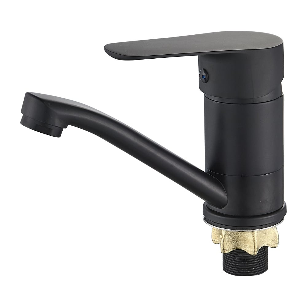 Изображение товара Смеситель для кухни ALOUTE однорычажный, монтаж на одно отверстие, черный на большой гайке, гибкая подводка 1/2. A0803DH Изображение товара Смеситель для кухни ALOUTE однорычажный, монтаж на одно отверстие, черный на большой гайке, гибкая подводка 1/2. A0803DH