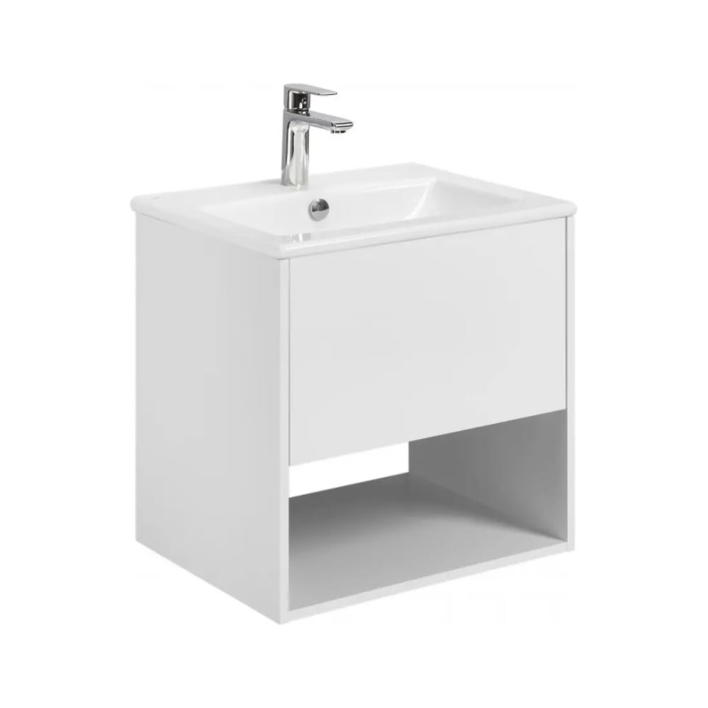 Изображение товара Тумба AQUATON Форм 60 Белый глянец с раковиной Элина 60 Изображение товара Тумба AQUATON Форм 60 Белый глянец с раковиной Элина 60