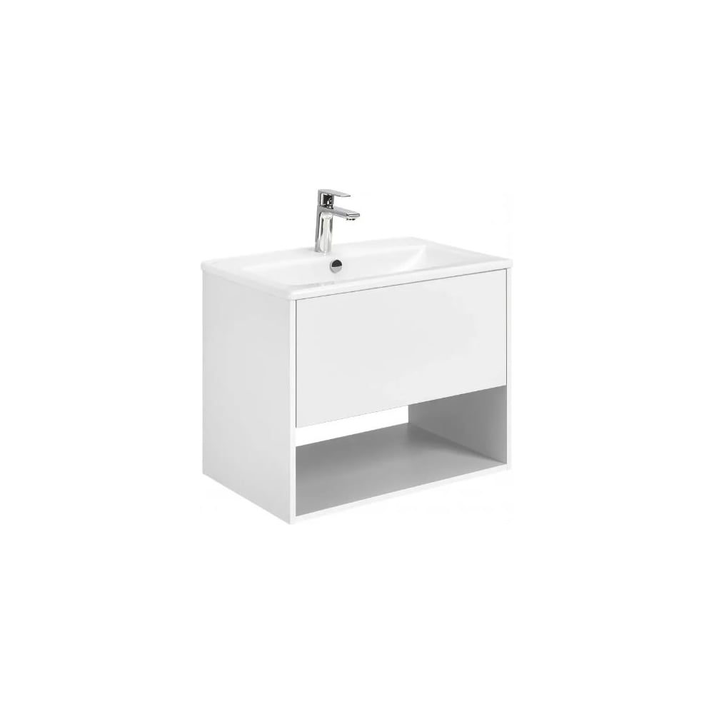 Изображение товара Тумба AQUATON Форм 75 белый глянец/Раковина Элина 75/Фасад белый глянец 1A2884V1A4010