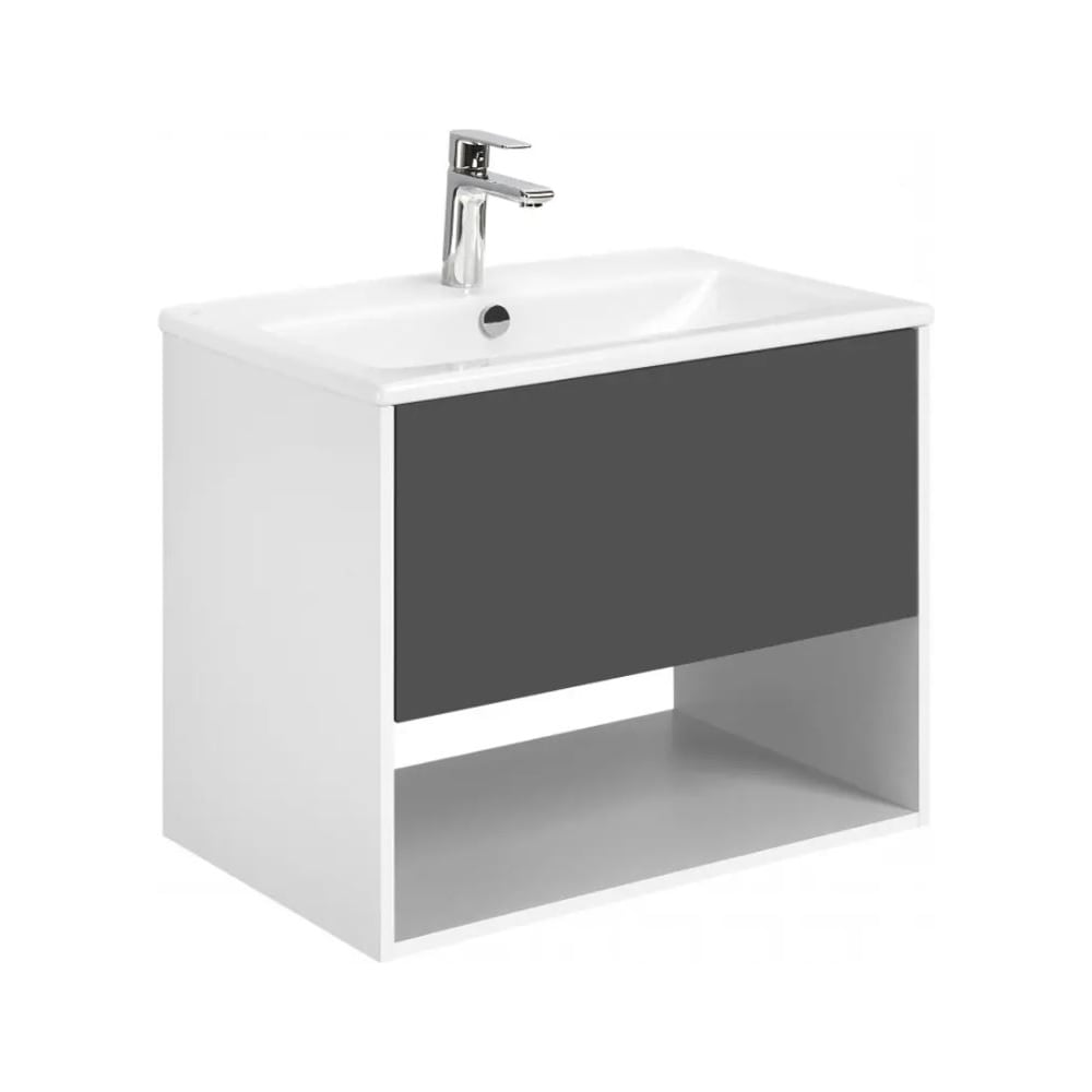 Изображение товара Тумба AQUATON Форм 75 Белый глянец Раковина Элина 75/Фасад антрацит