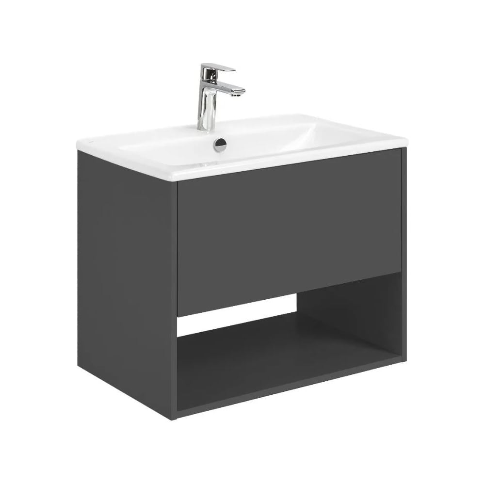 Изображение товара Тумба AQUATON Форм 75 антрацит/Раковина Элина 75/Фасад антрацит 1A2884V3A4820