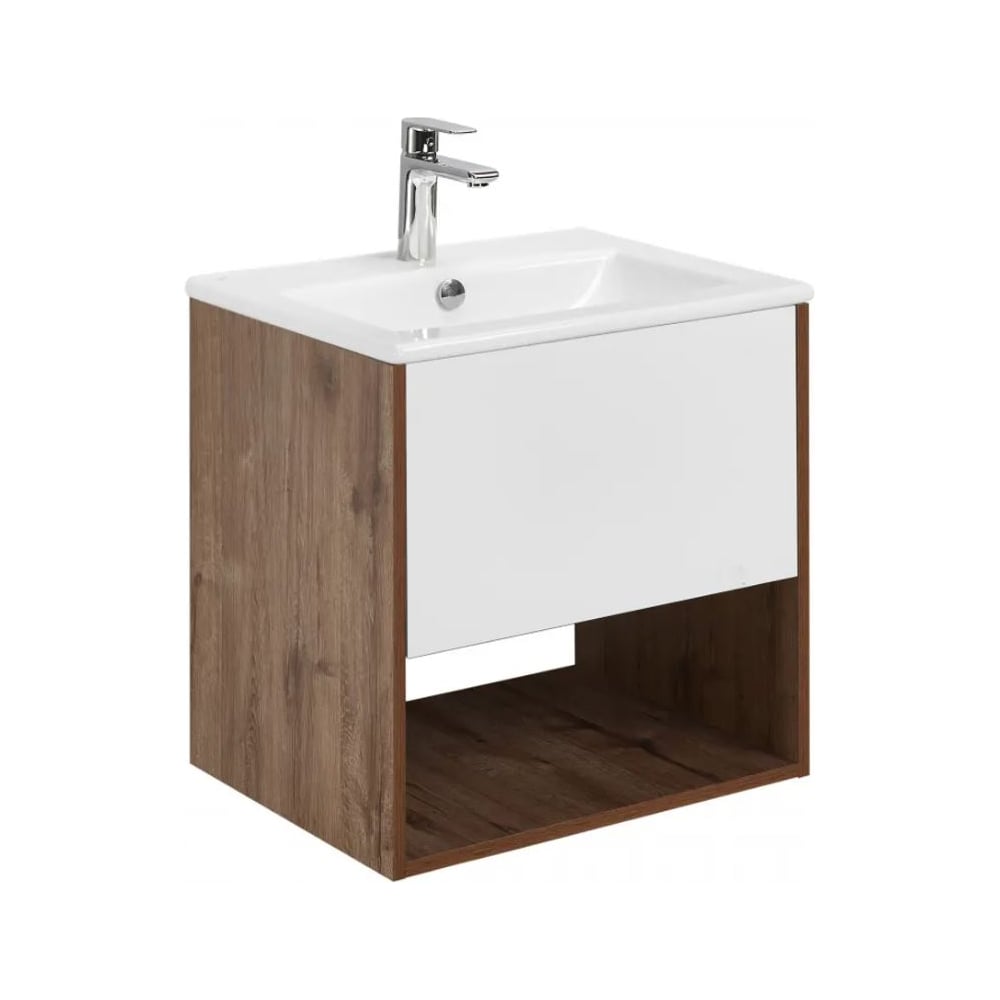 Изображение товара Тумба AQUATON Форм 60 дуб веллингтон/Раковина Элина 60/Фасад белый глянец 1A2883V1A4DW0 Изображение товара Тумба AQUATON Форм 60 дуб веллингтон/Раковина Элина 60/Фасад белый глянец 1A2883V1A4DW0