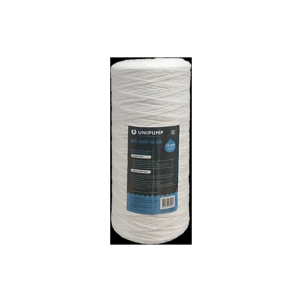 Изображение товара Фильтрующий элемент (веревочный) UNIPUMP Big Blue ВП-10 М 10 дюймов (10 мкм) 63192