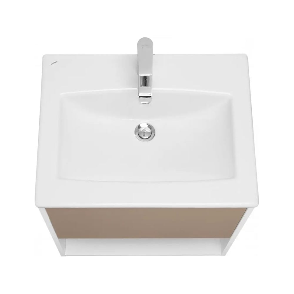 Изображение товара Умывальник-тумба AQUATON Форм 75 Белый глянец и капучино