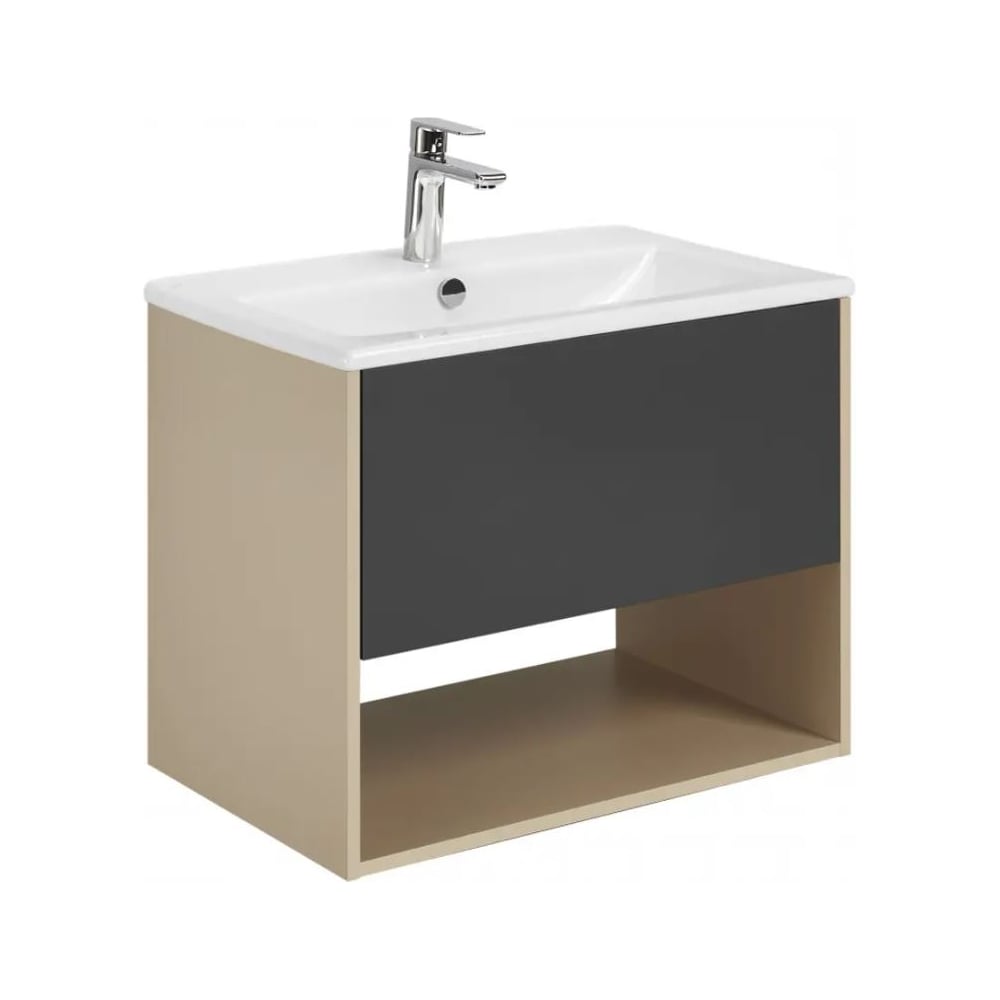 Изображение товара Тумба AQUATON Форм 75 с раковиной Элина 75, фасад антрацит