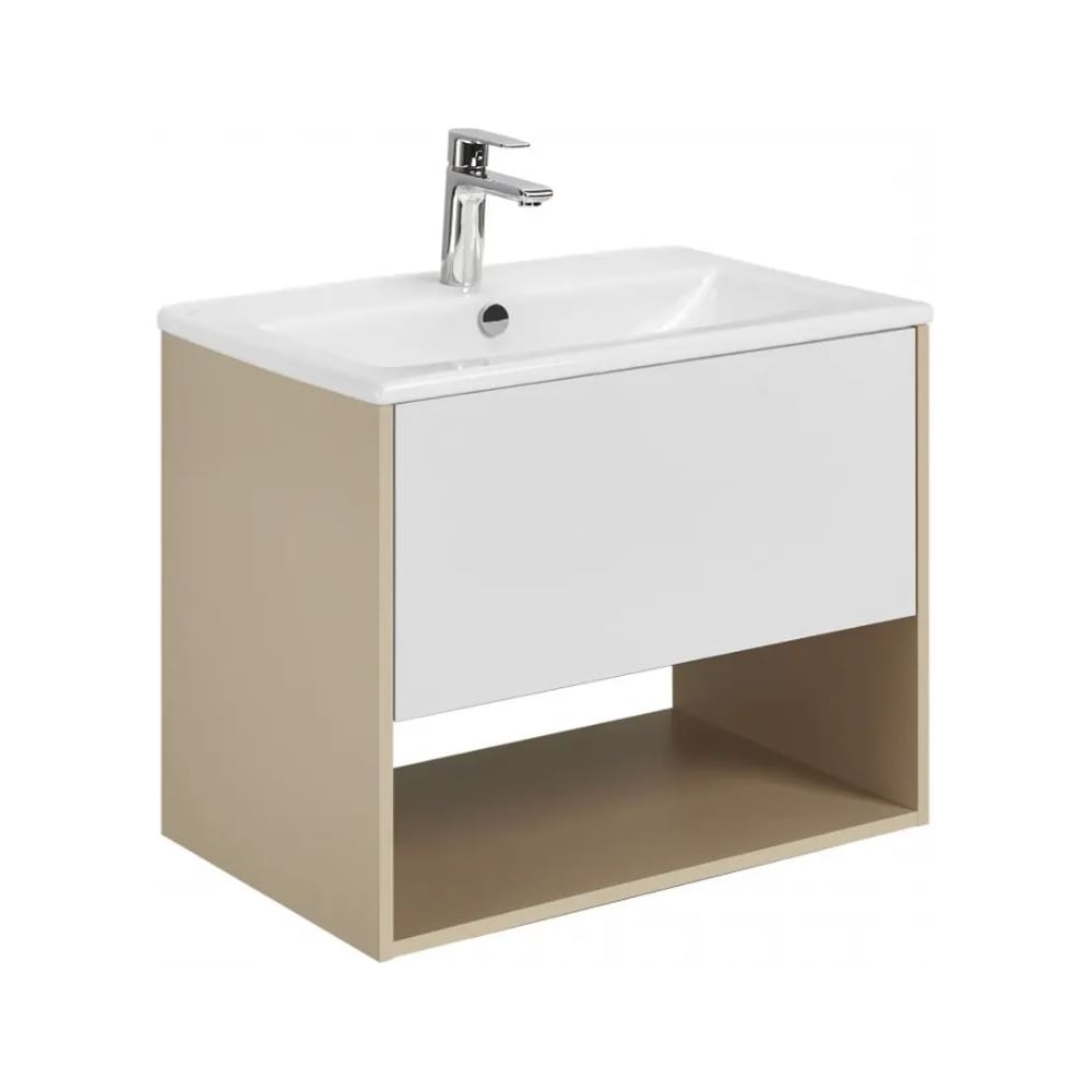 Изображение товара Тумба AQUATON Форм 75 капучино/Раковина Элина 75/Фасад белый глянец 1A2884V1A44A0