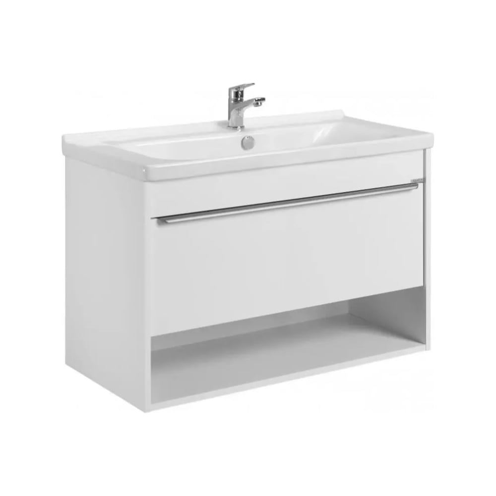 Изображение товара Тумба AQUATON Хоуп 100 с раковиной Миранда 100, 1 ящик, цвет Белый матовый 1A2874V0HP2B0