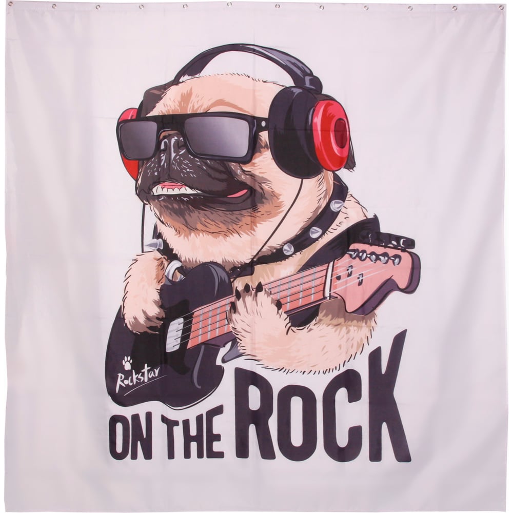 Изображение товара Штора для ванной Селфи полиэстер 180х180 Rock 547-207