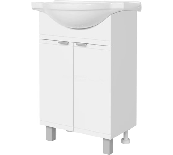 Изображение товара Тумба с раковиной напольная Orange TOPLINE-DM  60 см, белыйый глянец TDR60+RA