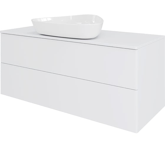Изображение товара Тумба с раковиной подвесная ORANGE Отто 100 см, белый глянец Ot-100TuMDF+B07-500W