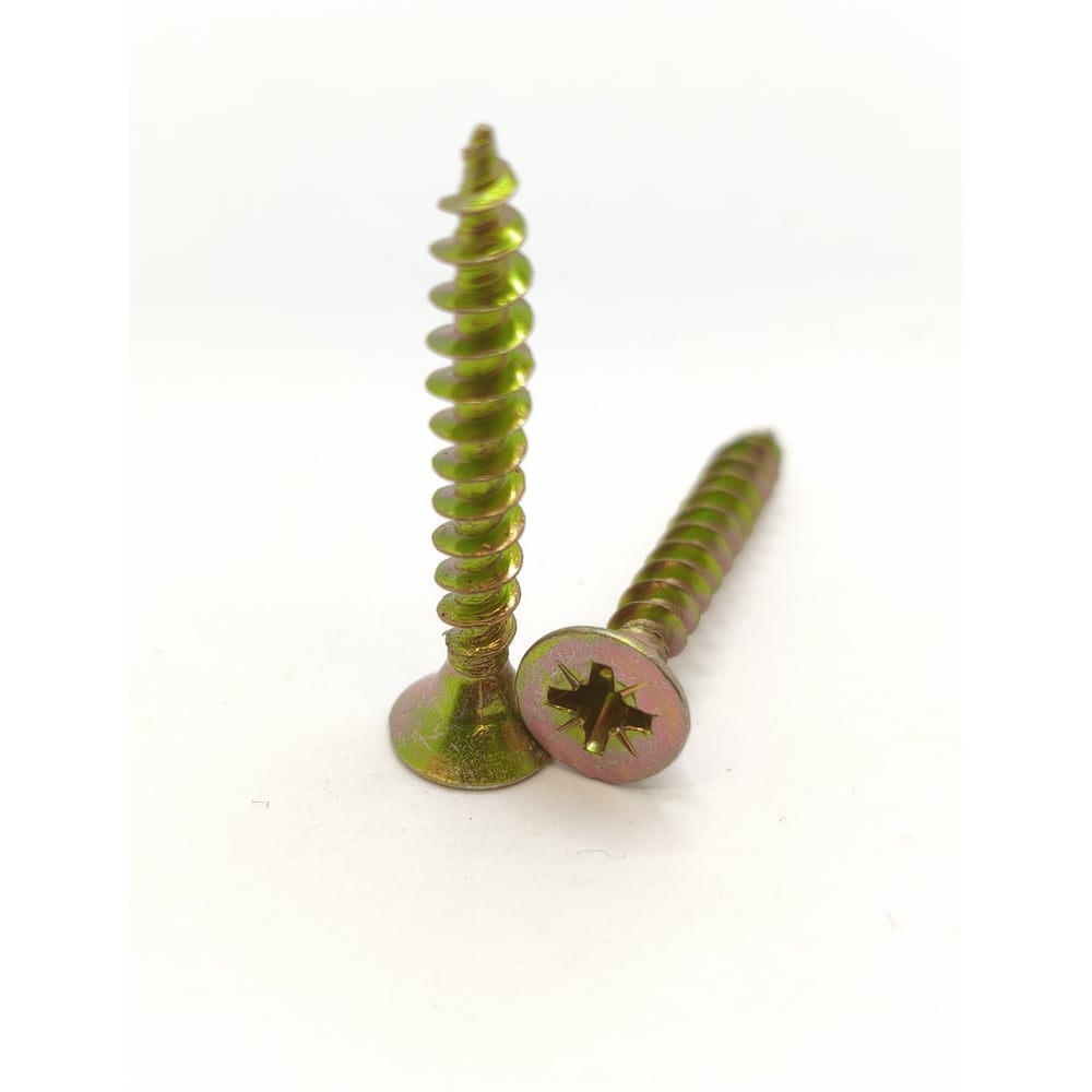 Изображение товара Саморез 5x35 PZ2 желтый цинк Крепстор потайная головка, 300 шт Изображение товара Саморез 5x35 PZ2 желтый цинк Крепстор потайная головка, 300 шт