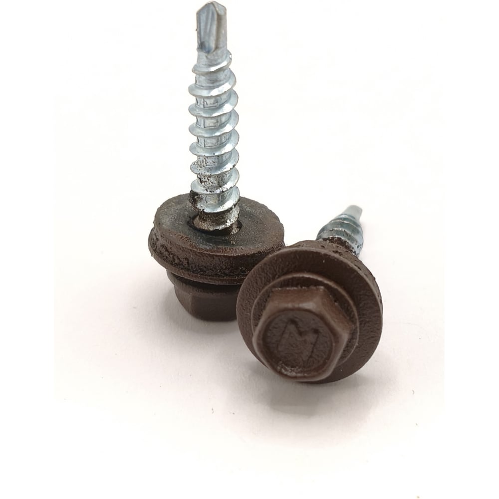 Изображение товара Кровельный саморез DAXMER 4,8х29 RAL 8017 муар с сверлом и пресс-шайбой Изображение товара Кровельный саморез DAXMER 4,8х29 RAL 8017 муар с сверлом и пресс-шайбой