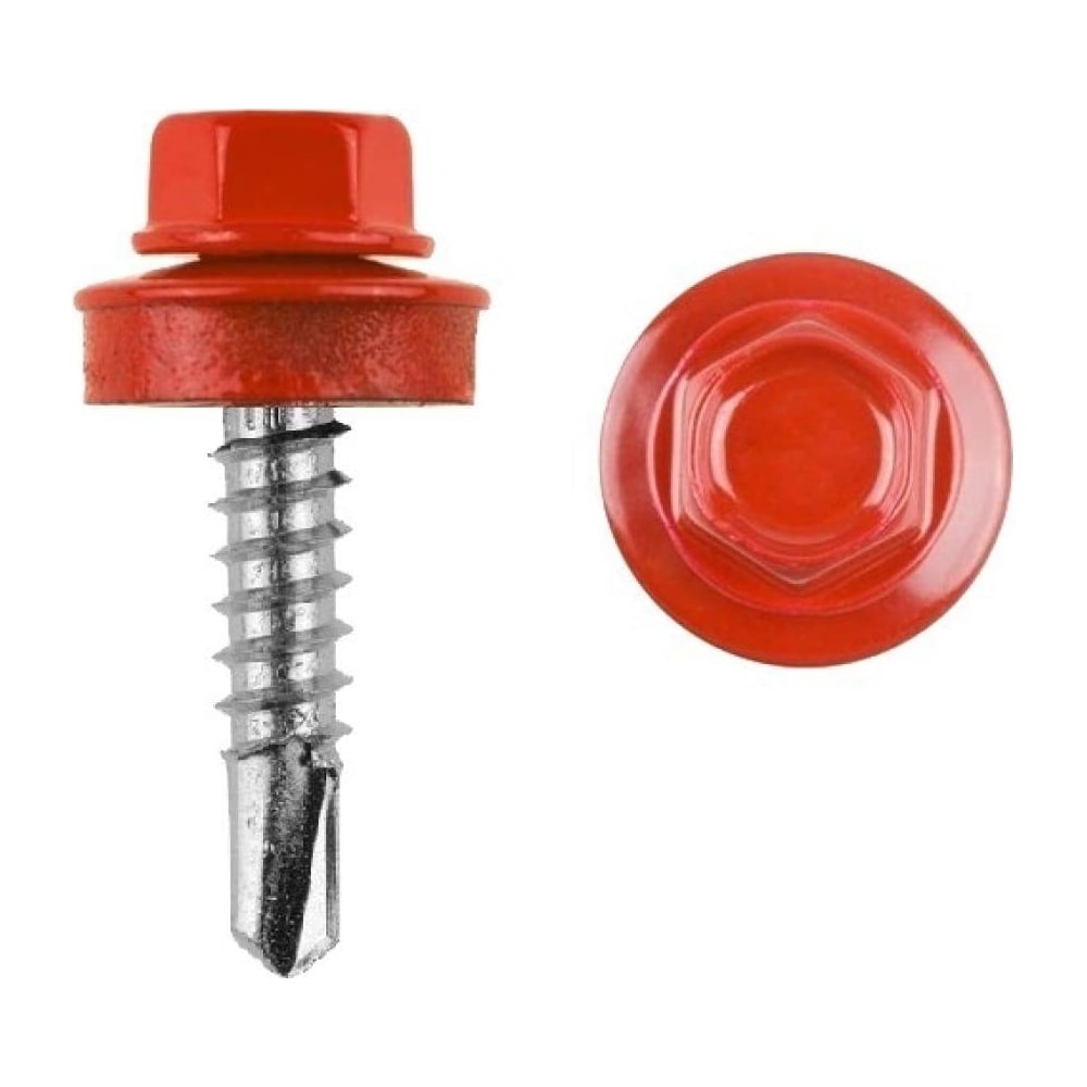 Изображение товара Саморез для кровельных листов 5,5х25 мм RAL 3003 (75 шт) с пресс-шайбой