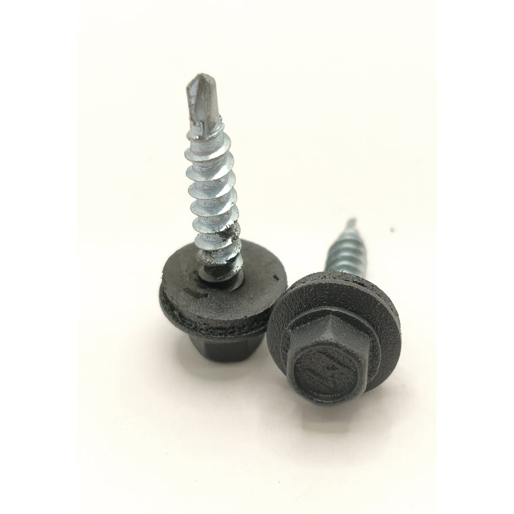 Изображение товара Кровельный саморез Daxmer 4,8х29 RAL 7024 муар сверло №1 с пресс-шайбой