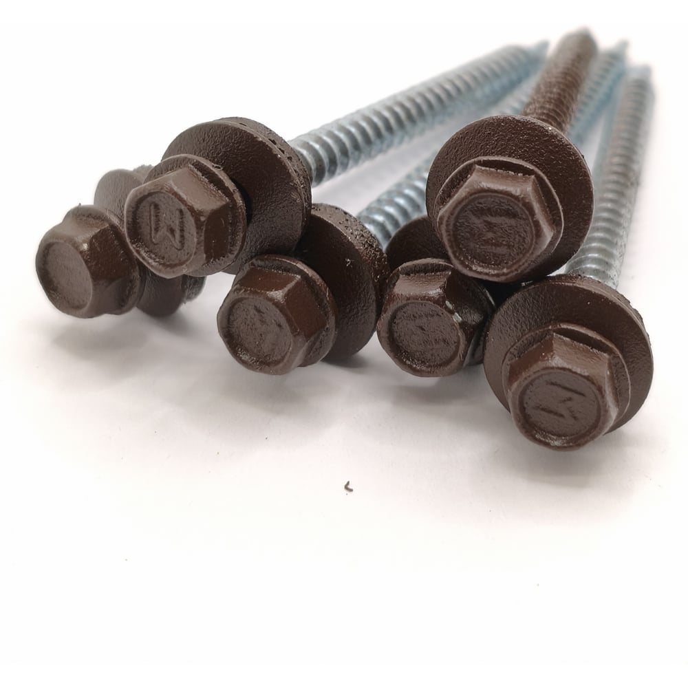 Изображение товара Саморез кровельный Крепстор 4,8х70 Daxmer с пресс-шайбой и сверлом, RAL 8017 Изображение товара Саморез кровельный Крепстор 4,8х70 Daxmer с пресс-шайбой и сверлом, RAL 8017