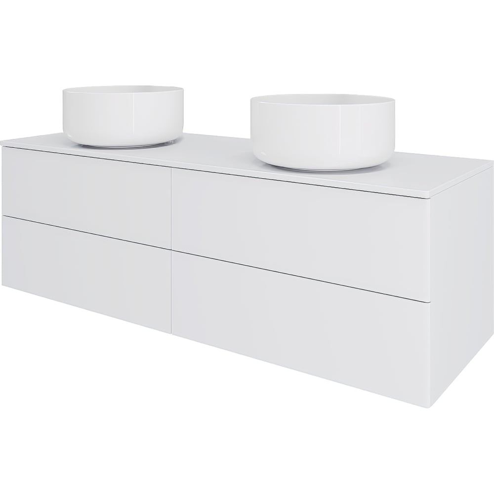 Изображение товара Тумба с двумя раковинами ORANGE Отто 130 см белый глянец Изображение товара Тумба с двумя раковинами ORANGE Отто 130 см белый глянец