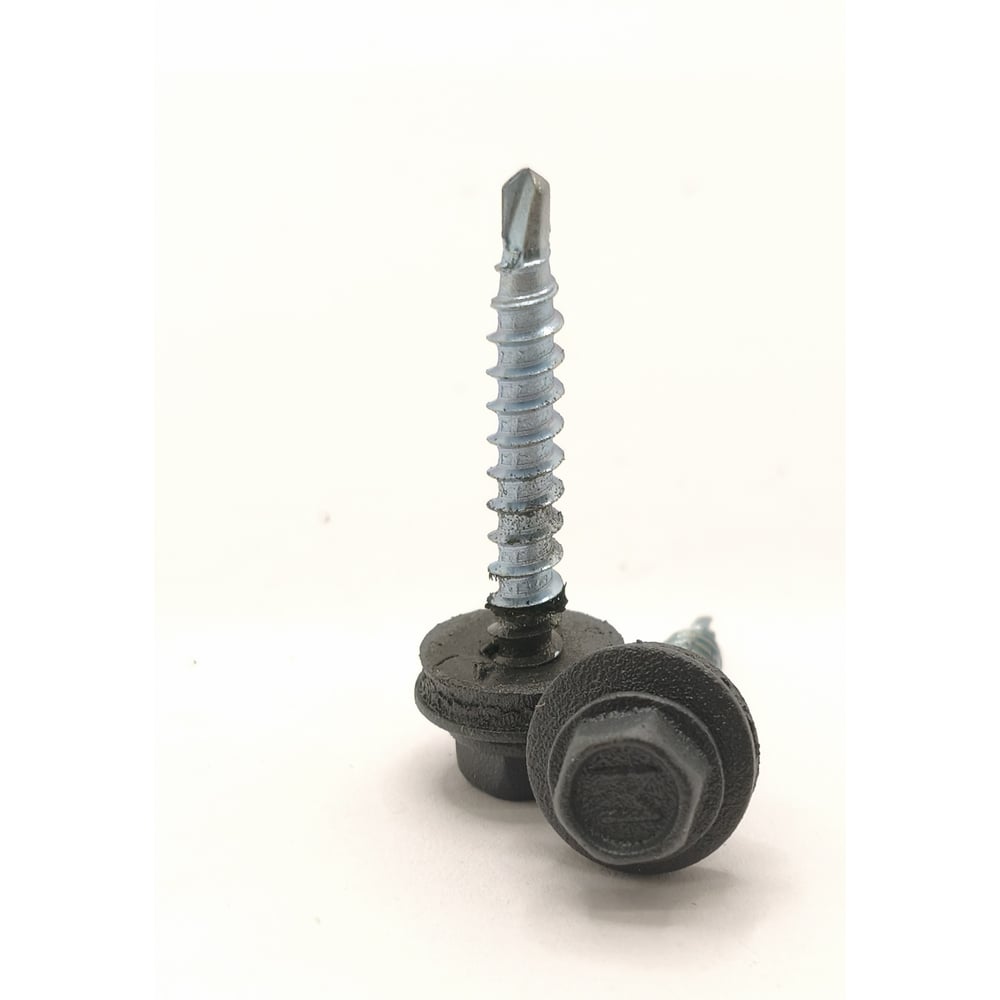 Изображение товара Кровельный крепёж Daxmer Крепстор 4,8х35 муар со сверлом №1, пресс-шайба, RAL 7024