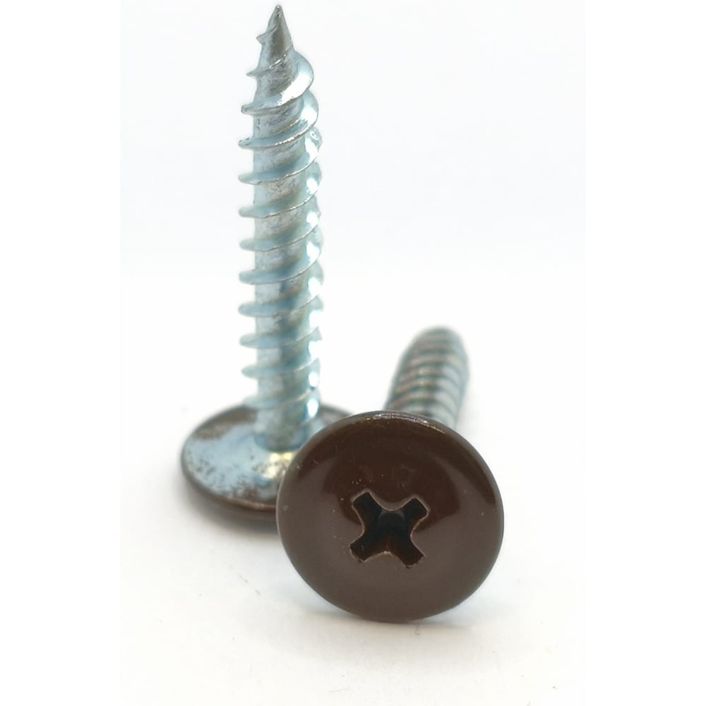 Изображение товара Саморез Крепстор 4,2x51 RAL 8017 острый с пресс-шайбой