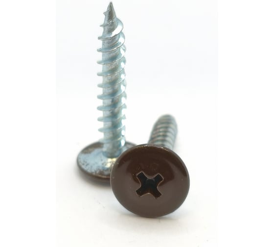 Изображение товара Саморез с прессшайбой Крепстор 4,2х51 острый RAL 8017 (темно-коричневый), 100 шт. 4665317060862