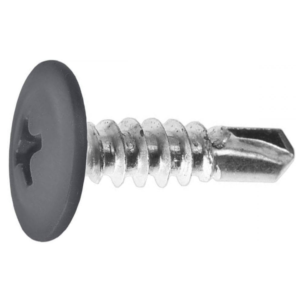 Изображение товара САМОРЕЗЫ Крепстор 4,2x32 с пресс-шайбой и сверлом, RAL7024 графитовый серый