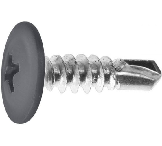 Изображение товара Саморез с прессшайбой Крепстор 4,2х25 сверло RAL 7024 (серый графит), 200 шт. 4665317061395