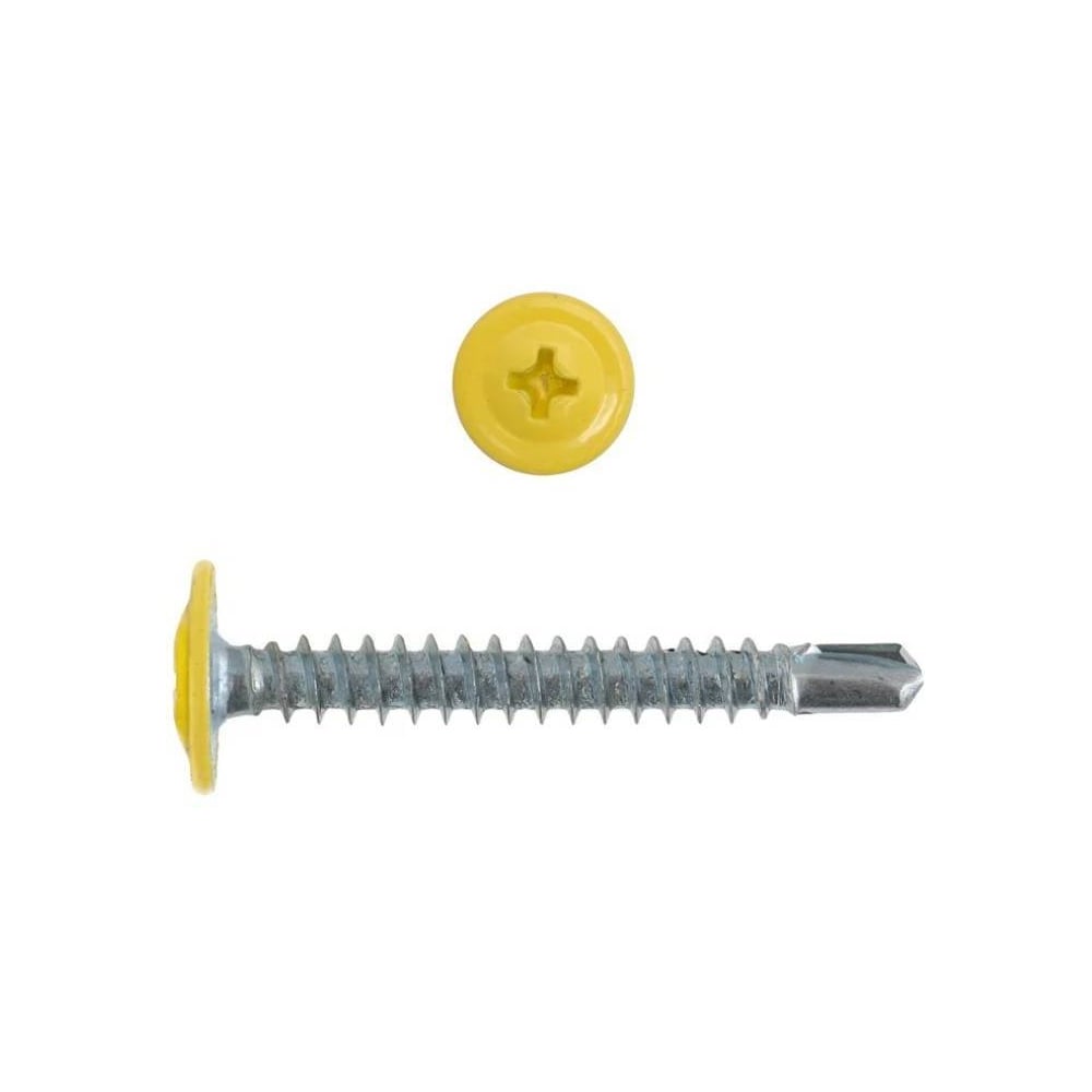Изображение товара Саморез с прессшайбой Крепстор 4,2х19 сверло RAL 1018 (желтый), 250 шт. 4665317061074