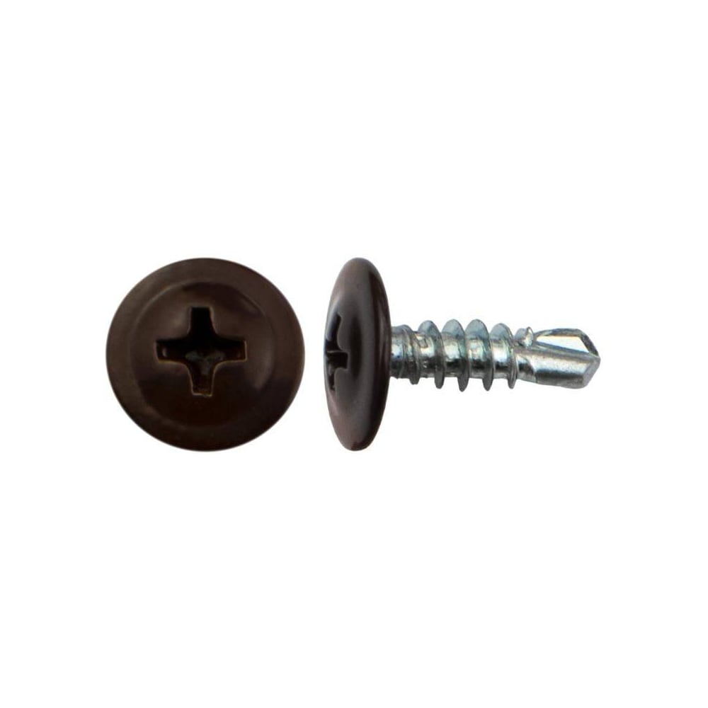 Изображение товара Саморез с прессшайбой Крепстор 4,2х32 сверло RAL 8017 (темно-коричневый), 150 шт. 4665317061463