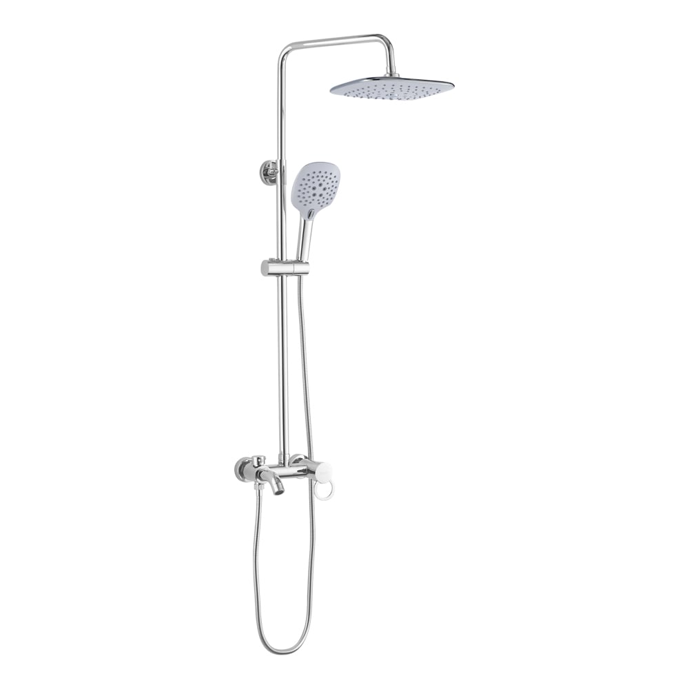 Изображение товара Смеситель BRIMIX тропический душ квадратный верхний 250 мм и ручной 120 мм, латунь, хром