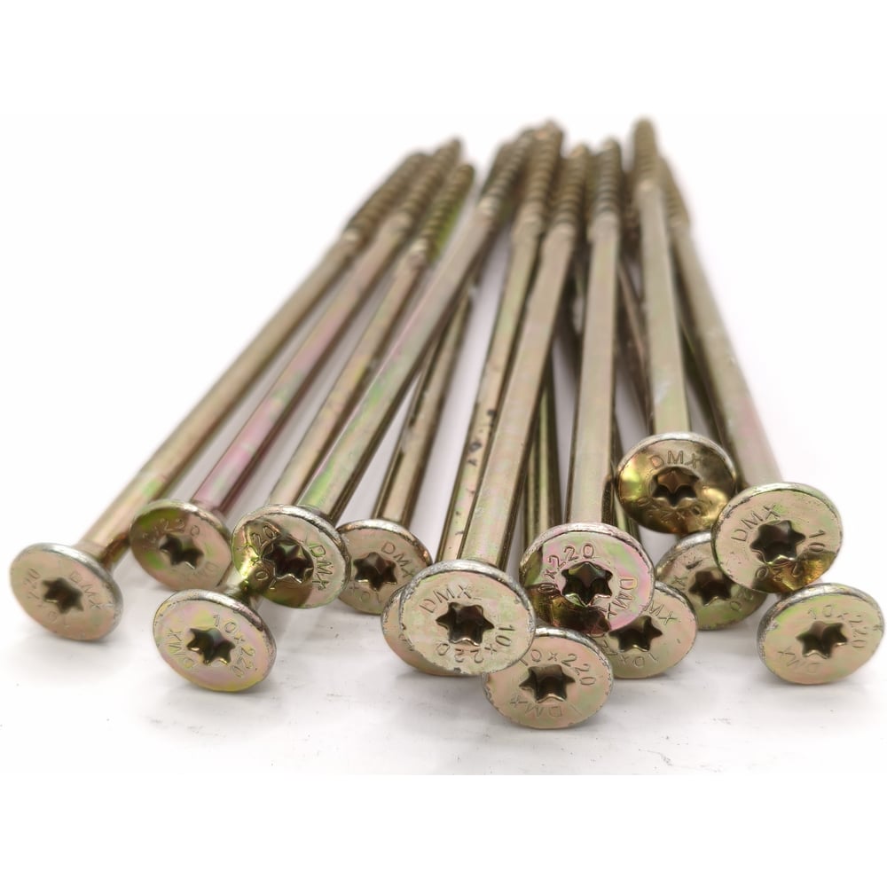 Изображение товара Шуруп для дерева Крепстор 10x220 потайной Torx цинк желтый