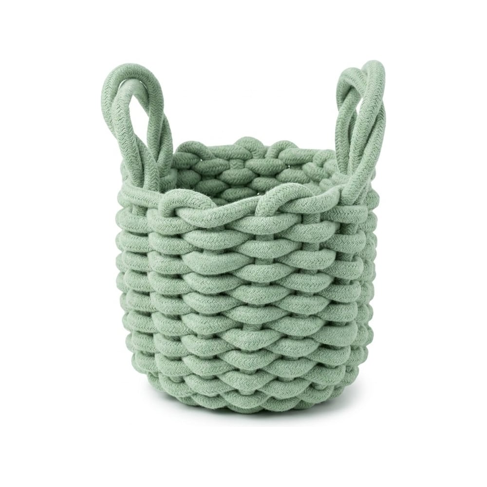 Изображение товара Корзина для хранения Zenfort Вологда, 18х18х15см, текстиль, зеленый 180087