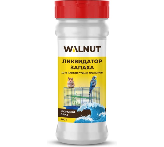 Изображение товара Ликвидатор запаха для клеток птиц и грызунов WALNUT Морской бриз, 400 г, WLN0819