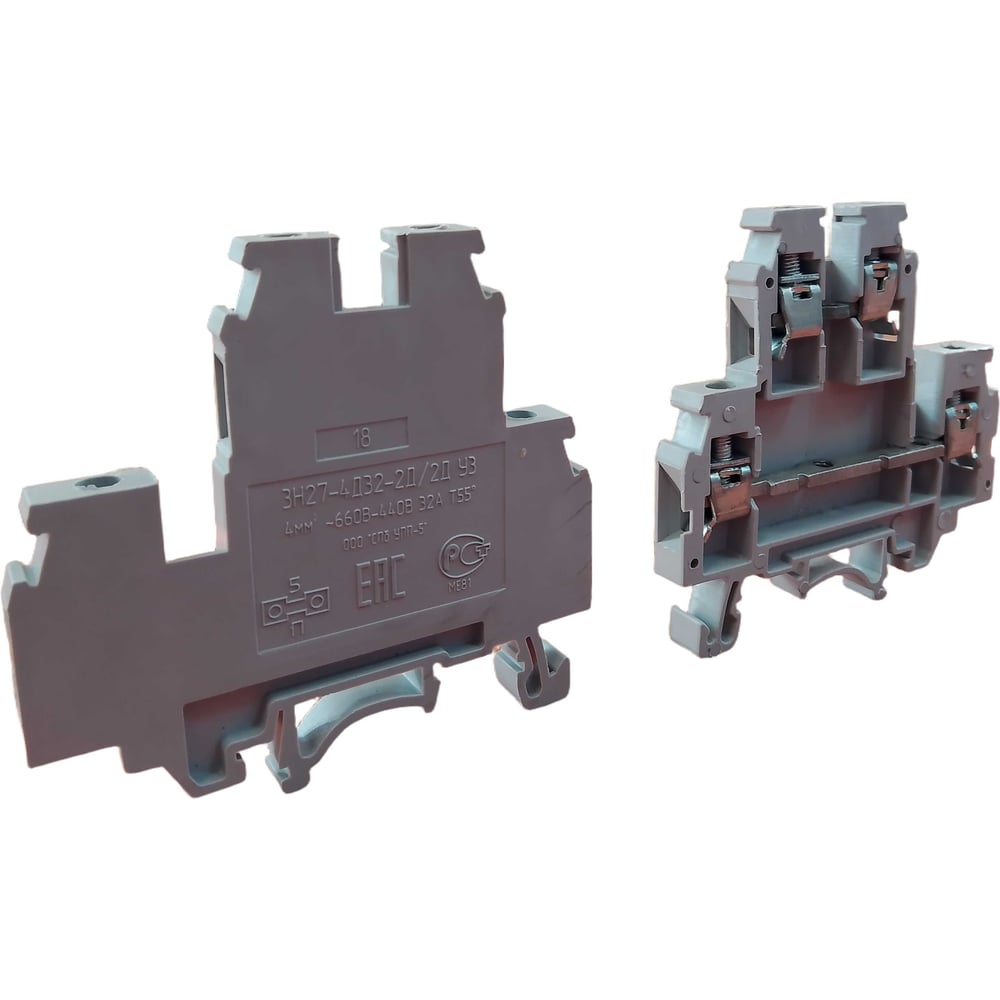 Изображение товара Зажим клеммы ЗН27-4Д32 на DIN-рейку Запчасть СПб УПП-5