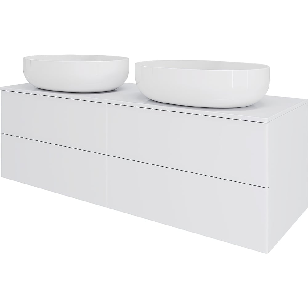 Изображение товара Тумба с раковинами ORANGE Отто 130 см Белый глянец Изображение товара Тумба с раковинами ORANGE Отто 130 см Белый глянец