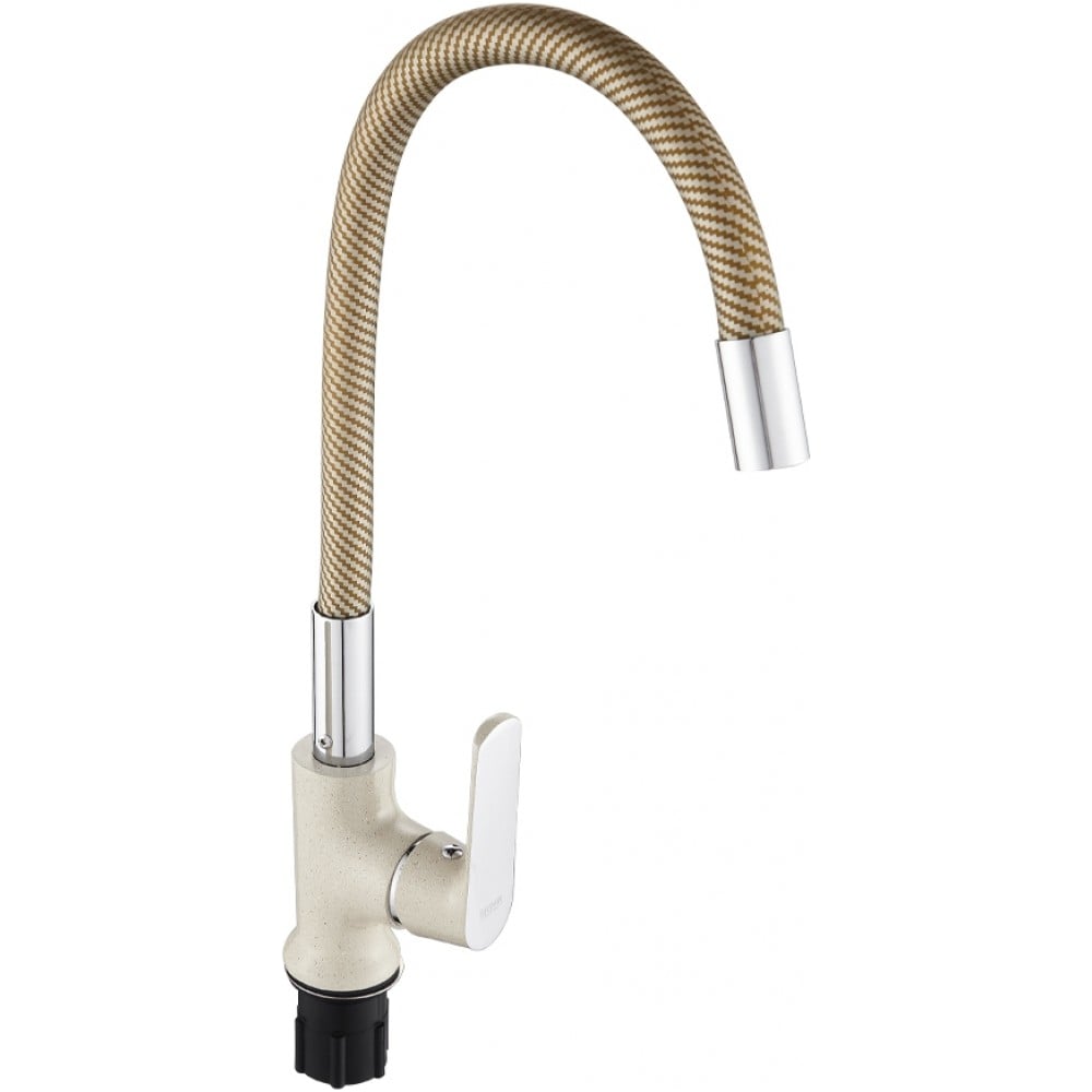 Изображение товара Смеситель кухонный BRIMIX с гибким изливом, бежевый 1082