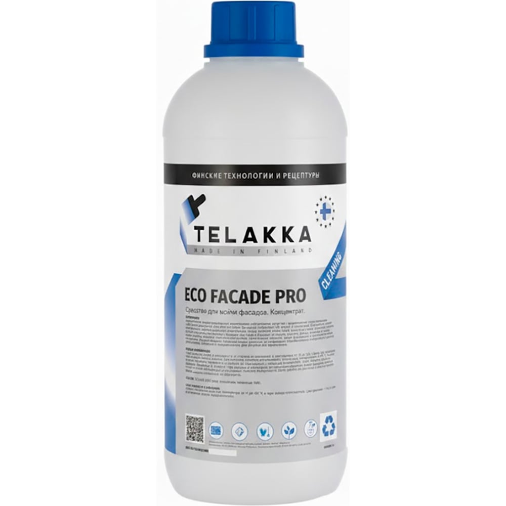 Изображение товара Средство для мойки фасадов. ECO FACADE PRO CLEANING 1л Telakka 7693730390157 Изображение товара Средство для мойки фасадов. ECO FACADE PRO CLEANING 1л Telakka 7693730390157