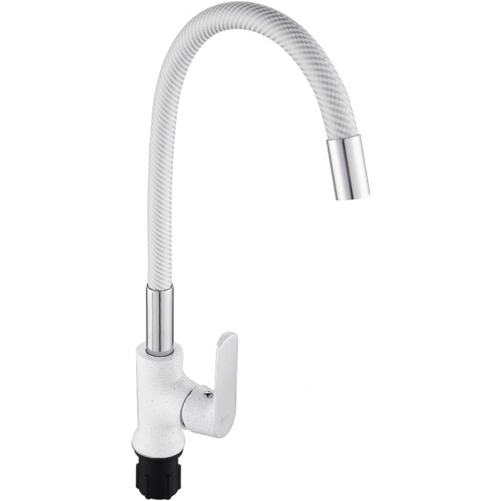 Изображение товара Смеситель кухонный BRIMIX с гибким изливом, белый 1092
