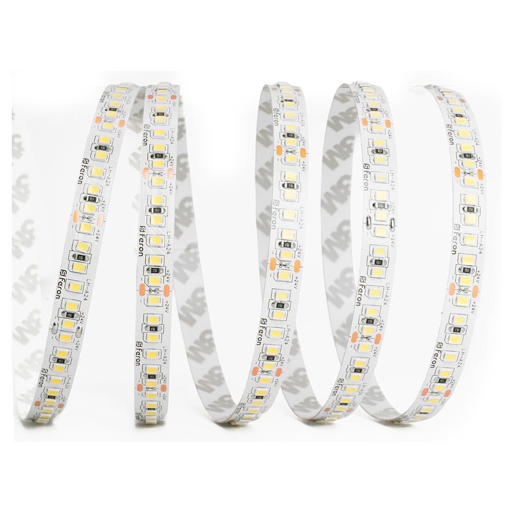 Изображение товара Светодиодная LED лента FERON, LS502, 180SMD(2835)/м 16Вт/м 24V 30000х10х1.22мм 3000К 30м IP20, 53089
