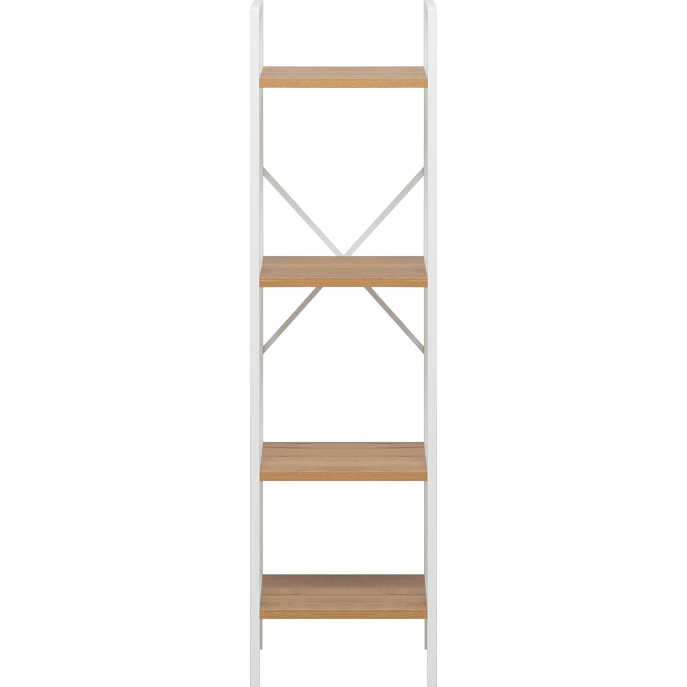 Изображение товара Стеллаж Leset Стилвуд 14 узкий, 4 полки, Белый/Дуб крафт золотой 3001-1254