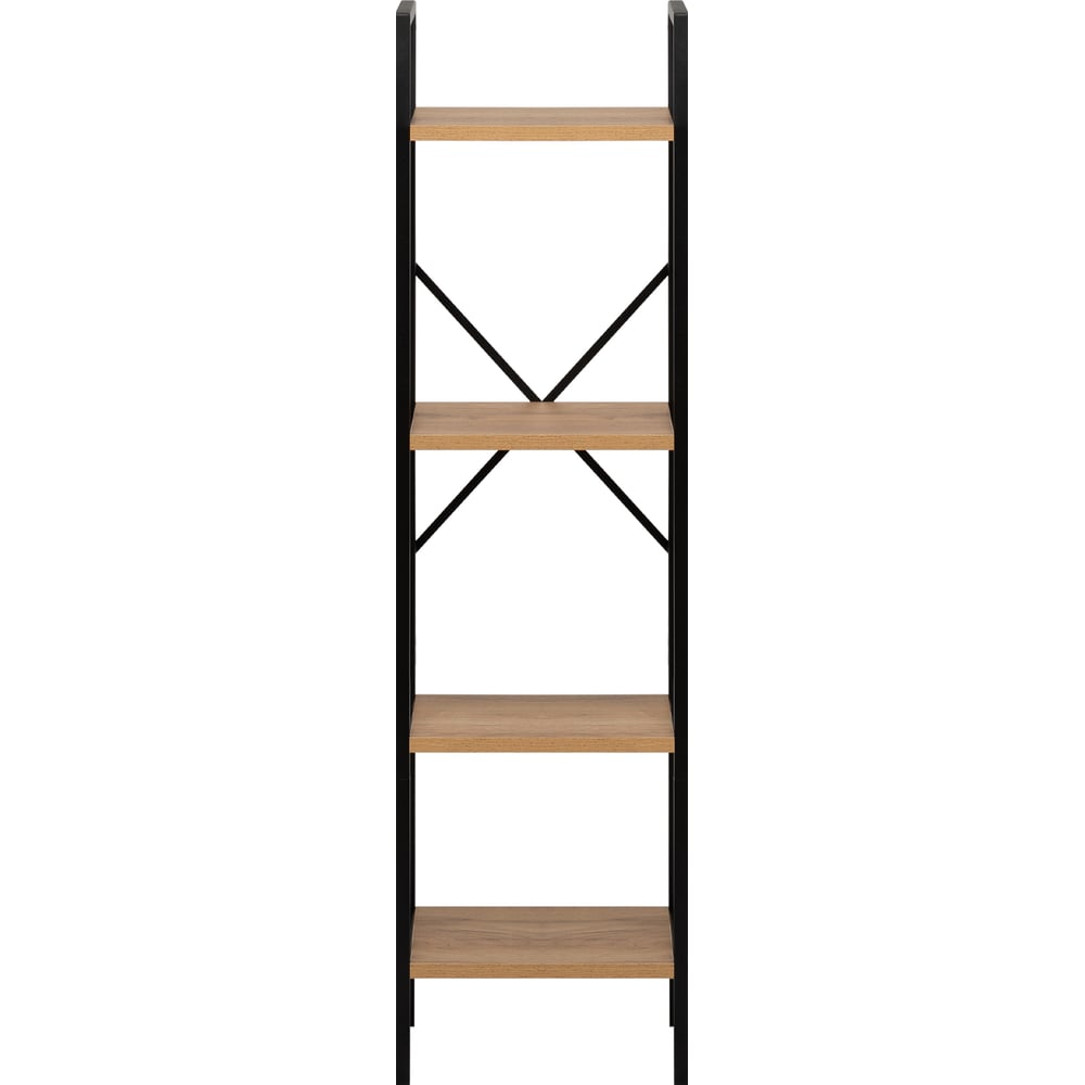 Изображение товара Стеллаж Leset Стилвуд 14 узкий 4 полки Черный/Дуб крафт золотой