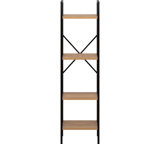 Изображение товара Стеллаж Leset Стилвуд 14 узкий, 4 полки, Черный/Дуб крафт золотой 3001-1252