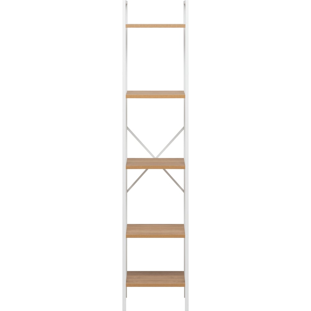 Изображение товара Стеллаж Leset Стилвуд 15 узкий, 5 полок, Белый/Дуб крафт золотой 3001-1258