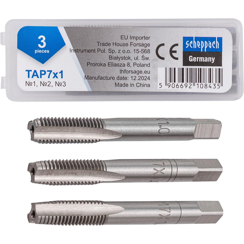 Изображение товара Метчик Scheppach M7x1 (3 шт) Sch-TAP7x1(65178)