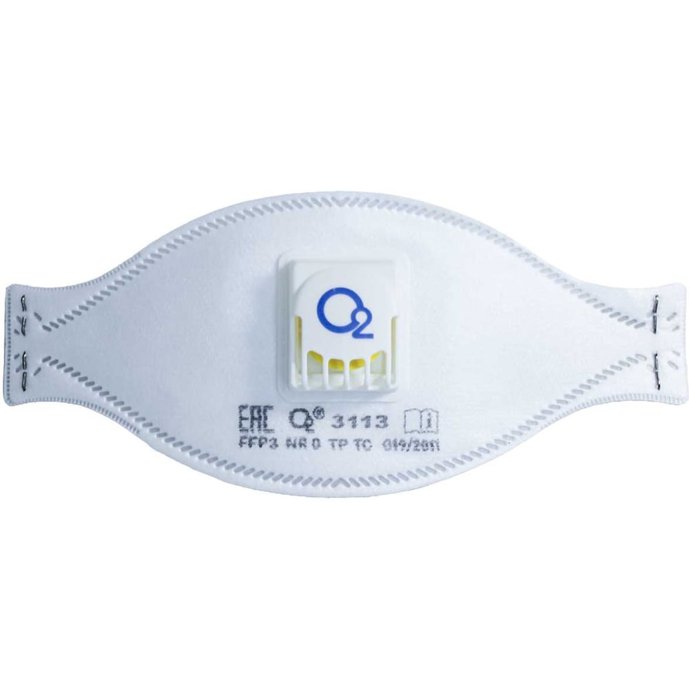 Изображение товара Респиратор трехпанельный О2 3113 FFP3 NRD с клапаном выдоха, 10 шт. в упаковке 3113-10