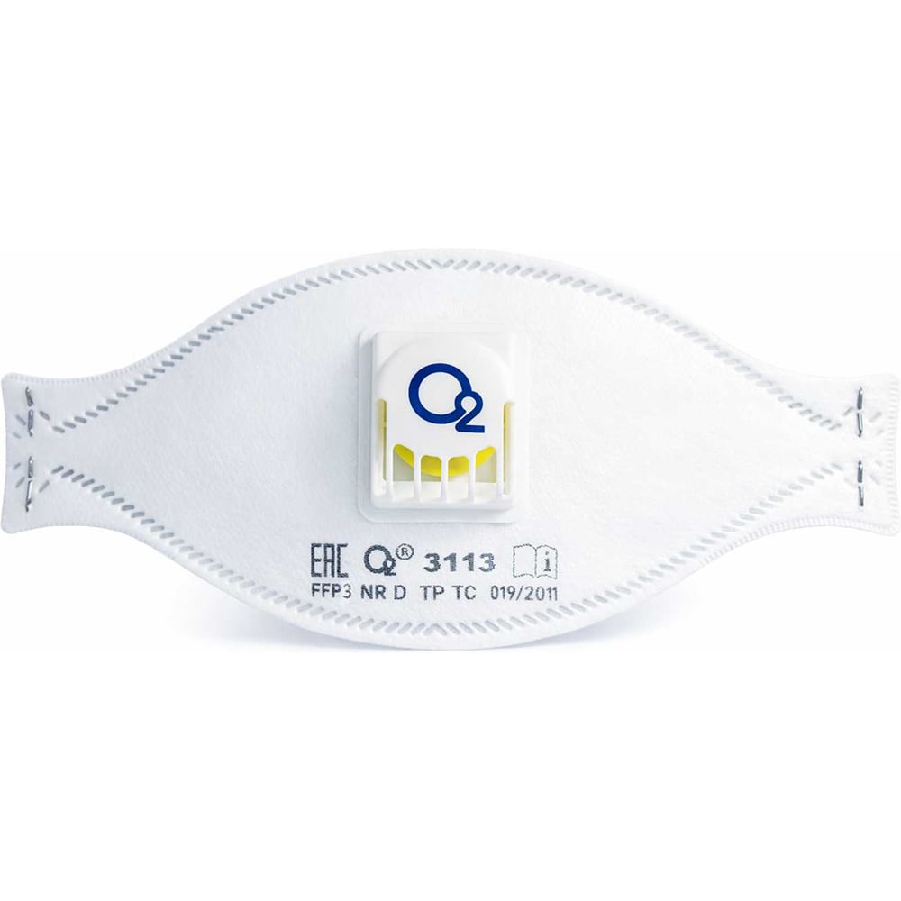Изображение товара Респиратор трехпанельный О2 3113 FFP3 NRD с клапаном выдоха, 10 шт. в упаковке 3113-10
