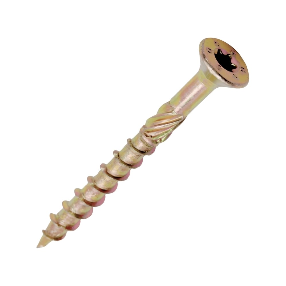 Изображение товара Саморез конструкционный ARNO INDUSTRIES 5х120 25 шт.. с потайной головкой для крепления деревянных конструкций Torx желтый цинк AB9105012064007