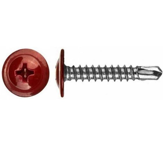 Изображение товара Саморез ARNO INDUSTRIES 4,2х13 мм 1кг. с прессшайбой со сверлом для крепления листового металла RAL3005 красный AB3504201335П98