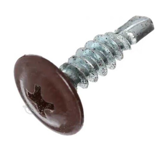 Изображение товара Саморез ARNO INDUSTRIES 4,2х25 мм 1кг. с прессшайбой со сверлом для крепления листового металла RAL8017 коричневый AB350420258F507